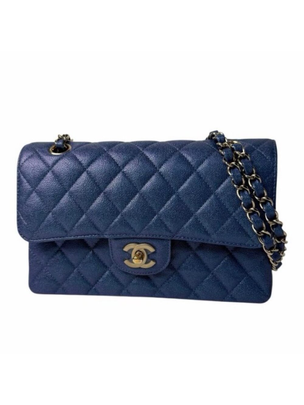 Chanel Quilted 23 Caviar Leather Double Flap Shoulder Bag